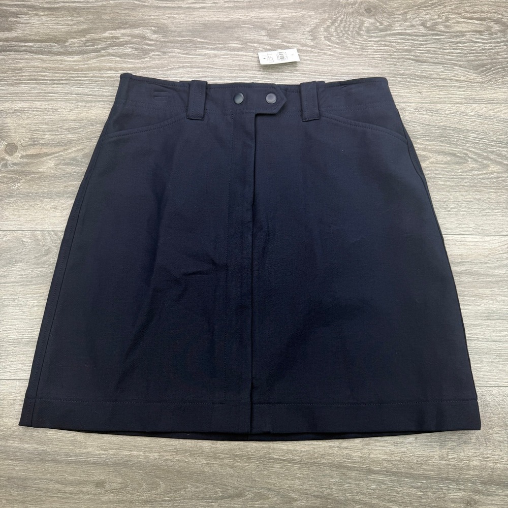 Ann Taylor LOFT Skirt Womens 4 Navy Blue A-Line Utility Mini Stretch Classic NWT